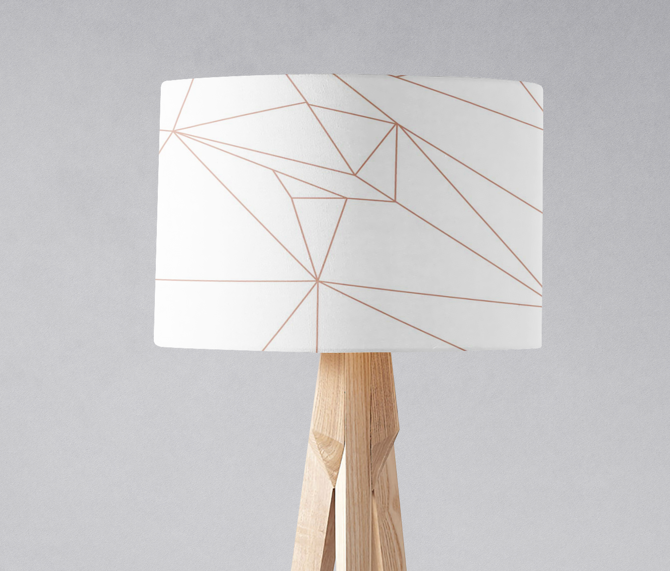 White and Rose Gold Lines Lampshade – Shadow bright