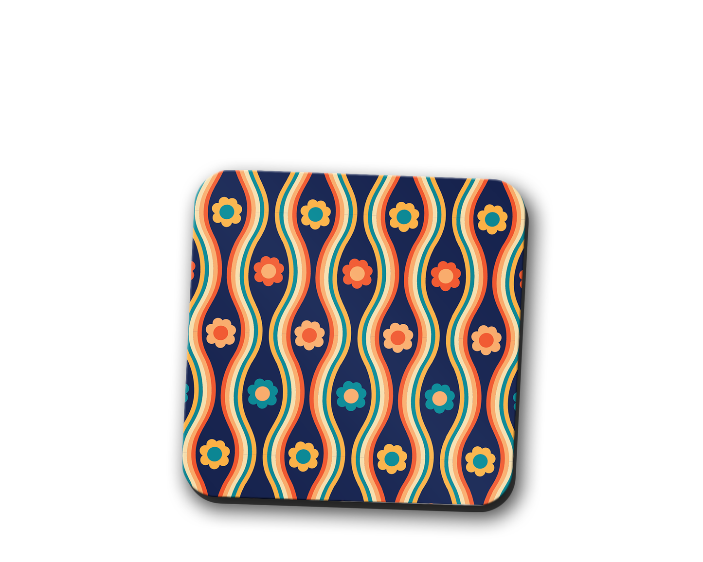 Retro Floral Coasters – Single or Set of 4