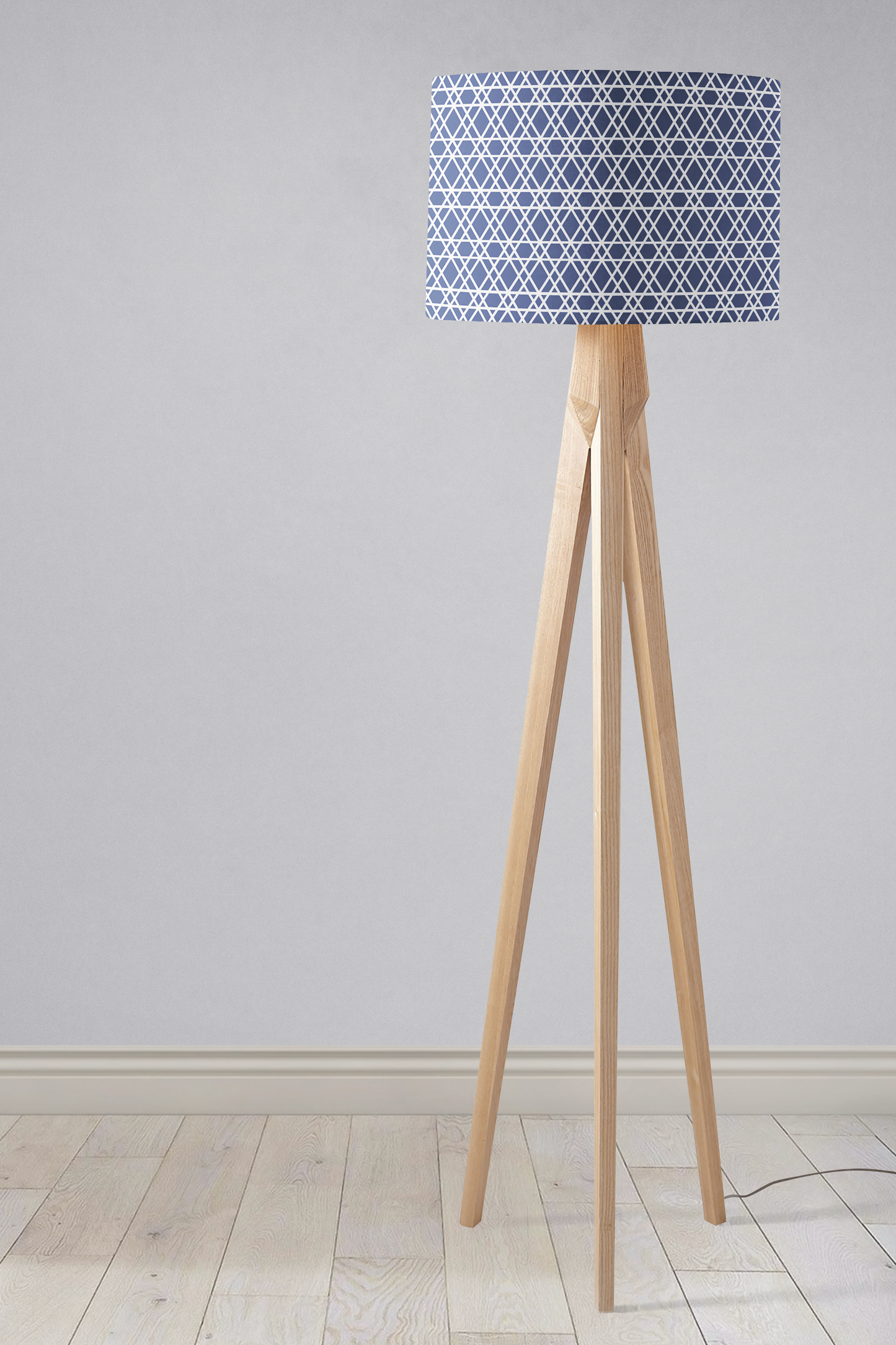 Blue and White Lines Lampshade, Ceiling or Table Lamp Shade