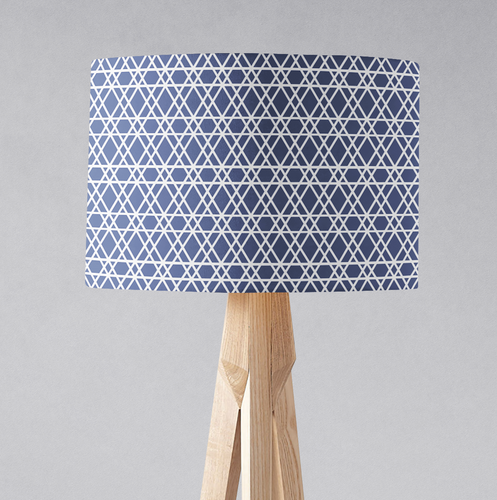 Blue and White Lines Lampshade