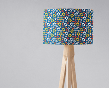 Load image into Gallery viewer, Blue, White and Yellow Floral Retro Lampshade, Ceiling or Table Lamp Shade.
