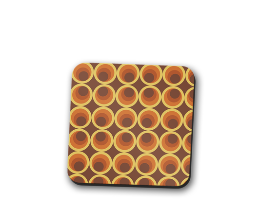 Brown Retro Geometric Placemats, Set of 4 or Set of 6