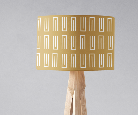 Gold and White Geometric Lampshade