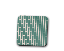 Load image into Gallery viewer, Green and Beige Geometric Design Coaster, Table Decor Drinks Mat
