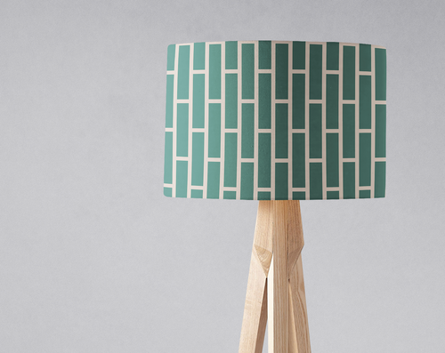 Green and Beige Geometric Lampshade