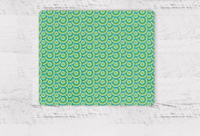 Load image into Gallery viewer, Green Retro 1970s Geometric Placemats, Set of 4 or Set of 6.
