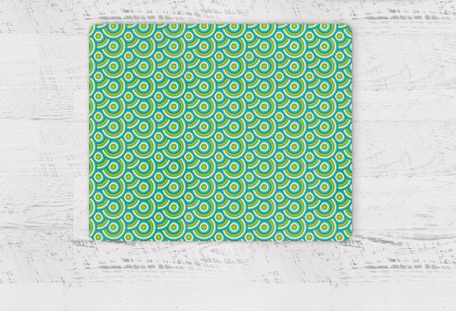 Green Retro 1970s Geometric Placemats, Set of 4 or Set of 6.