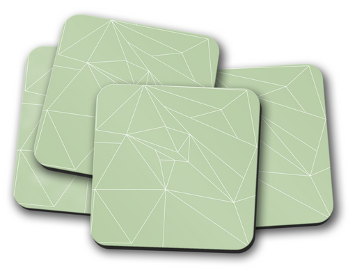 Light Green Contemporary Lines Coasters