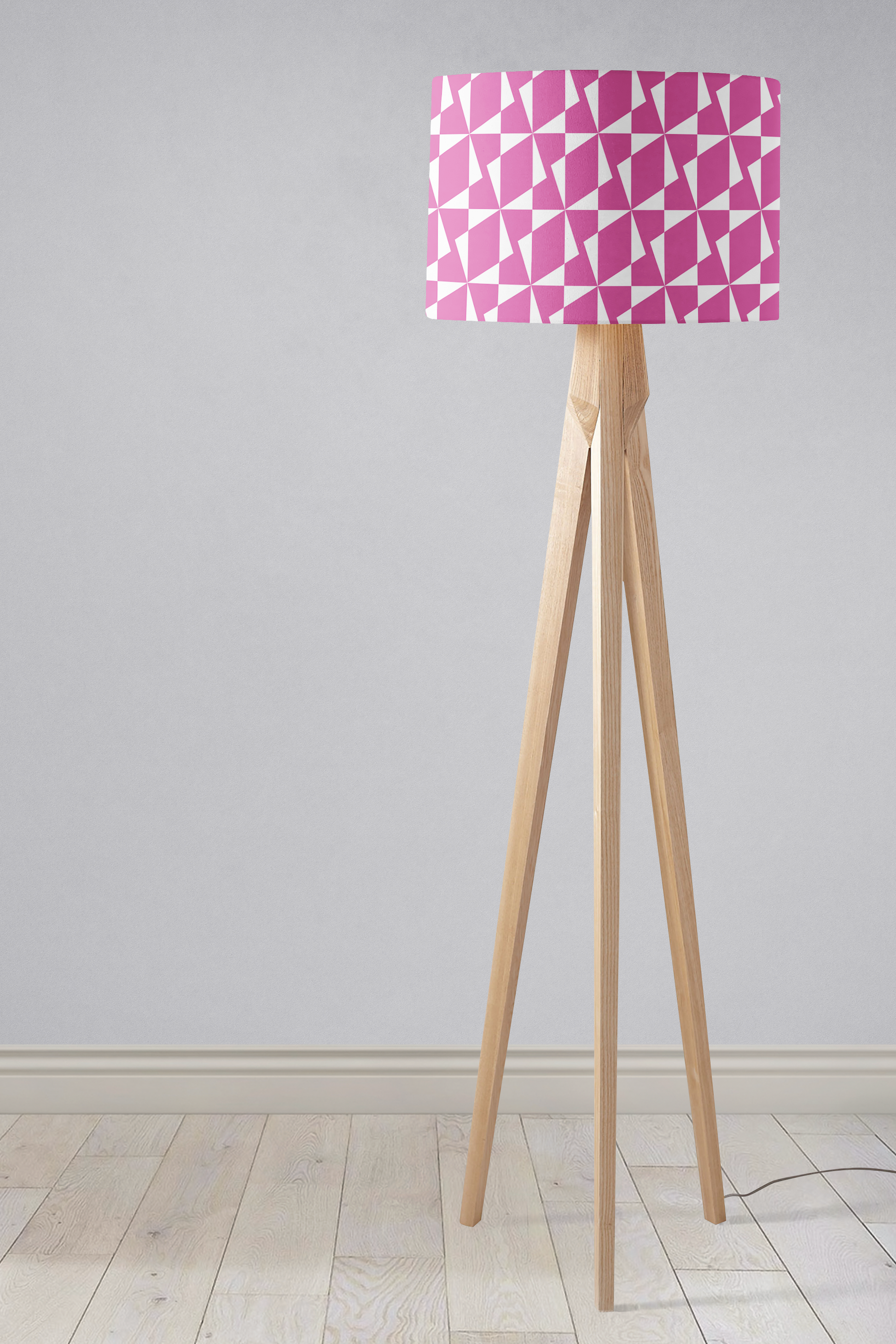 Pink Retro Geometric Lampshade, Ceiling or Table Lamp Shade - Shadow bright