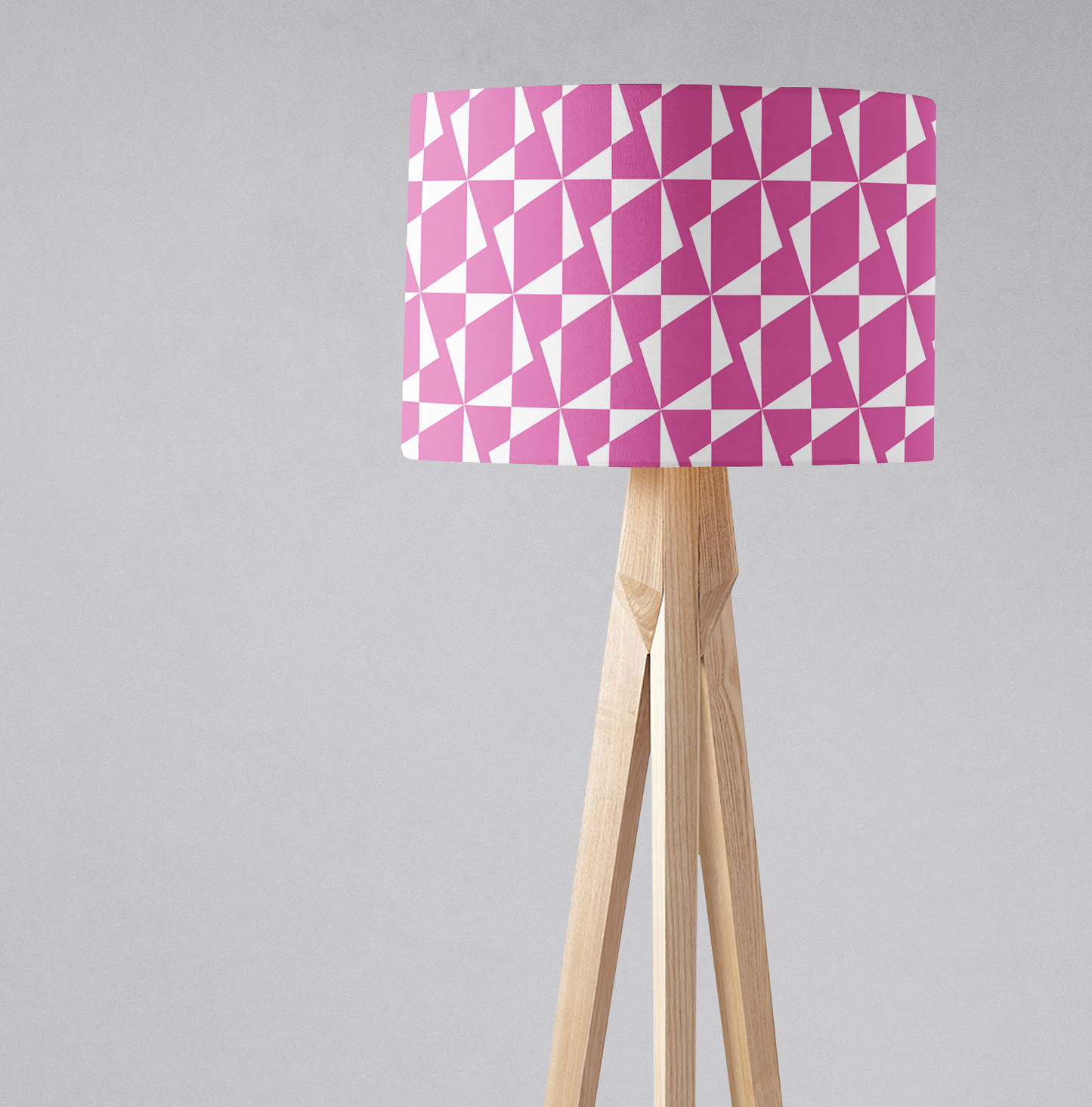 Pink Retro Geometric Lampshade, Ceiling or Table Lamp Shade - Shadow bright