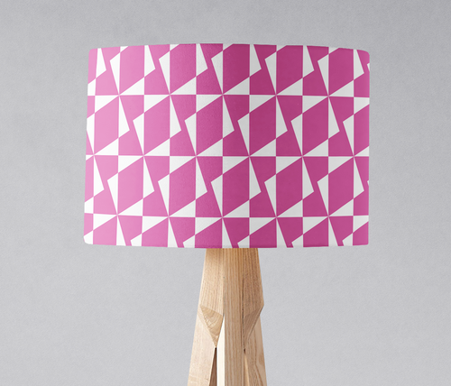Pink Retro Geometric Lampshade