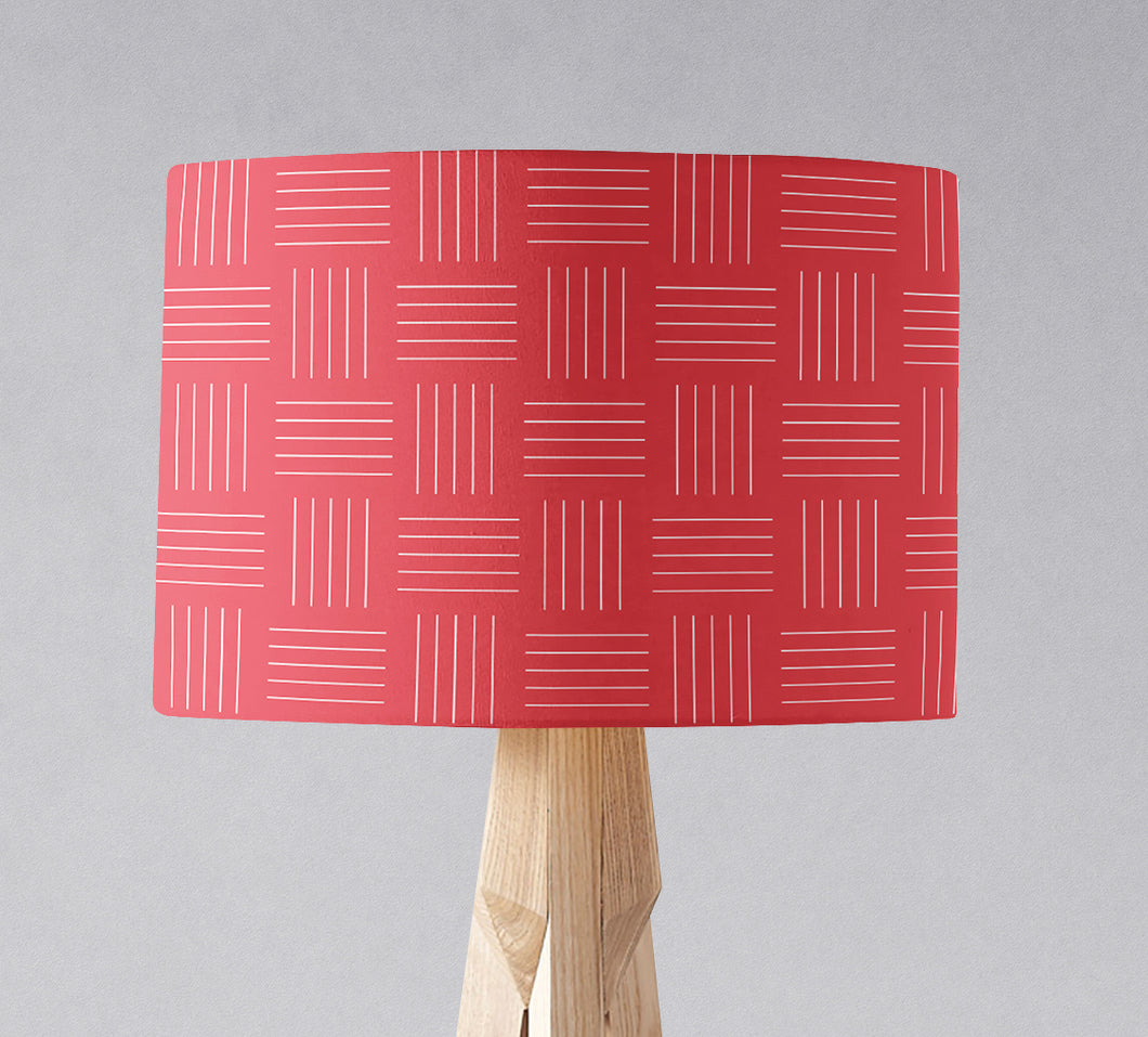 Red and White Lines Lampshade, Ceiling or Table Lamp Shade