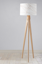 Load image into Gallery viewer, White and Rose Gold Lines Lampshade
