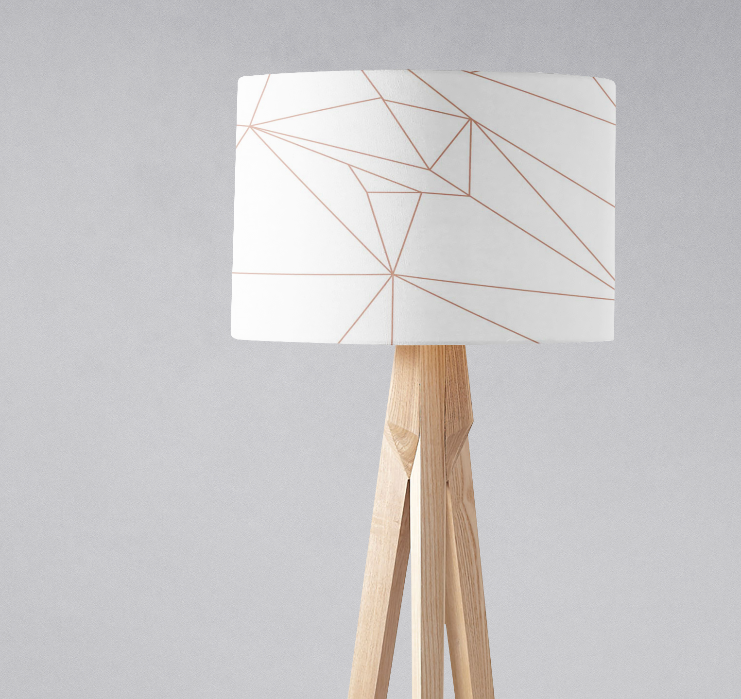 White and Rose Gold Lines Lampshade - Shadow bright