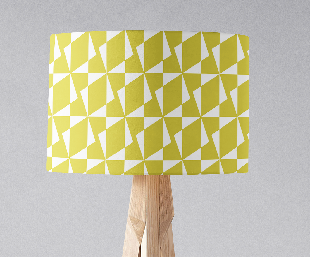 Yellow Retro Geometric Lampshade