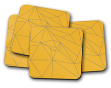 Load image into Gallery viewer, Yellow and Grey Lines Contemporary Coasters
