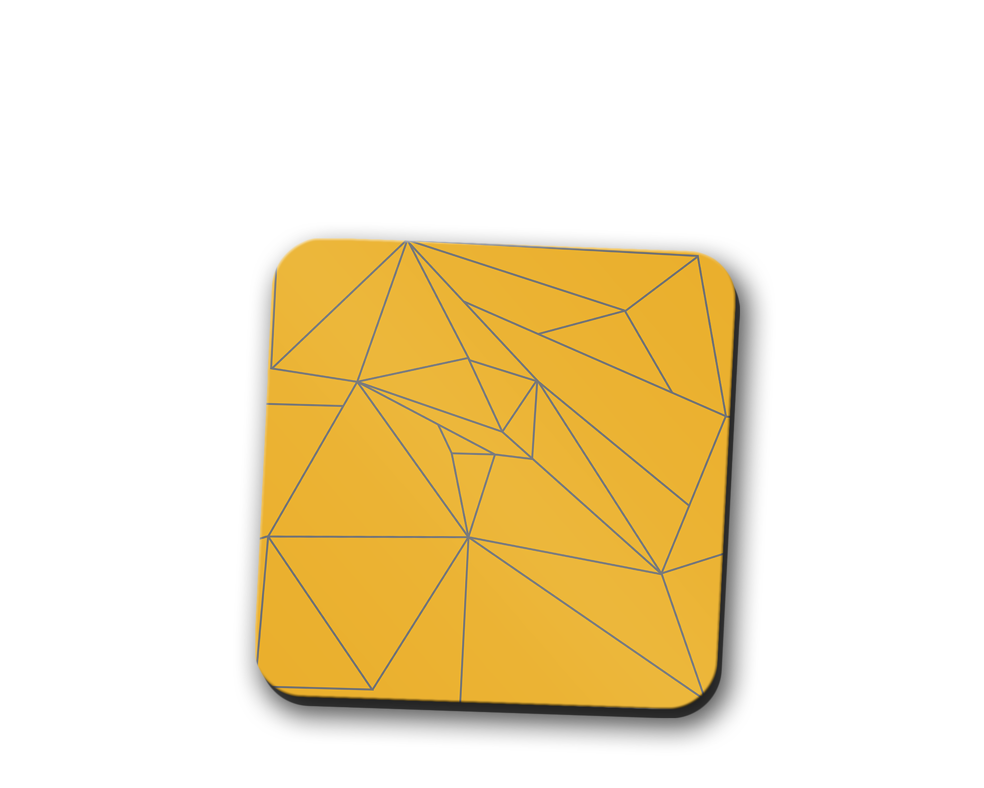 Yellow and Grey Lines Contemporary Coasters, Table Decor Drinks Mat - Shadow bright