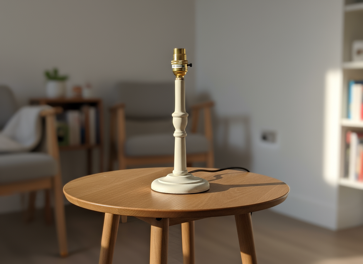 Sustainable Mango Wood Lamp Base – Hand-Turned, Waxed or Painted Sage Green/Grey