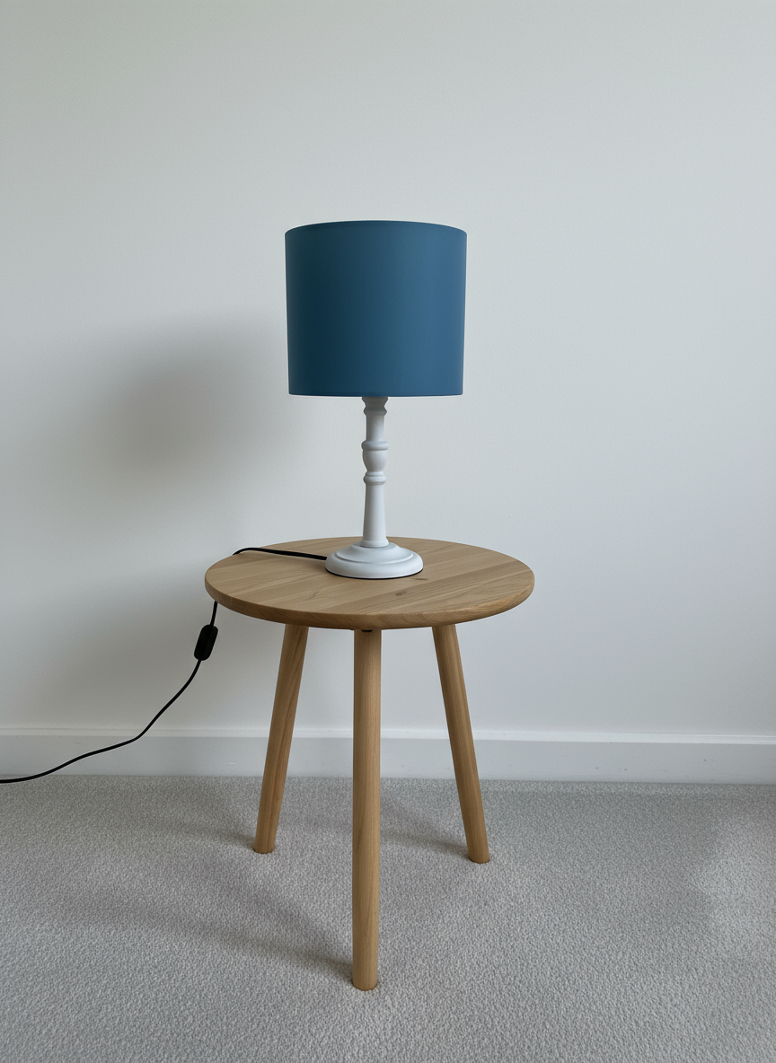 Sustainable Mango Wood Lamp Base – Hand-Turned, Waxed or Painted Sage Green/Grey
