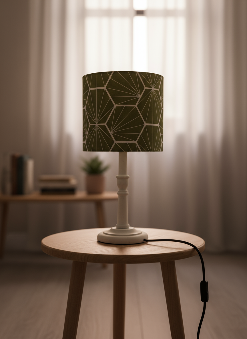 Sustainable Mango Wood Lamp Base – Hand-Turned, Waxed or Painted Sage Green/Grey