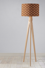 Load image into Gallery viewer, brown lampshade with orange flowers
