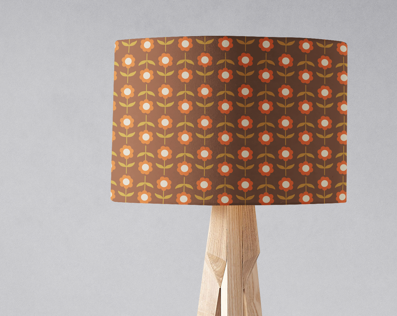 Brown floral lampshade