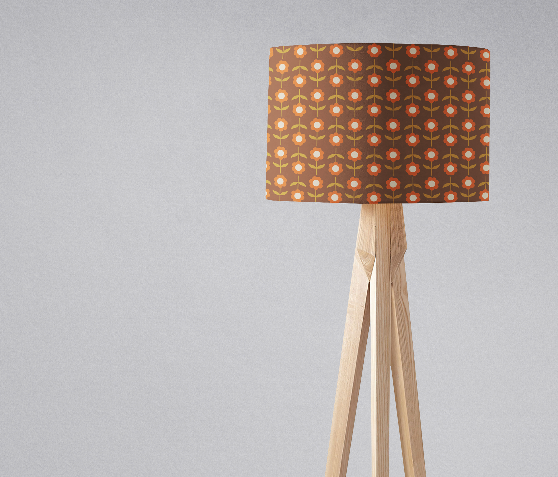 Brown flowers lampshade