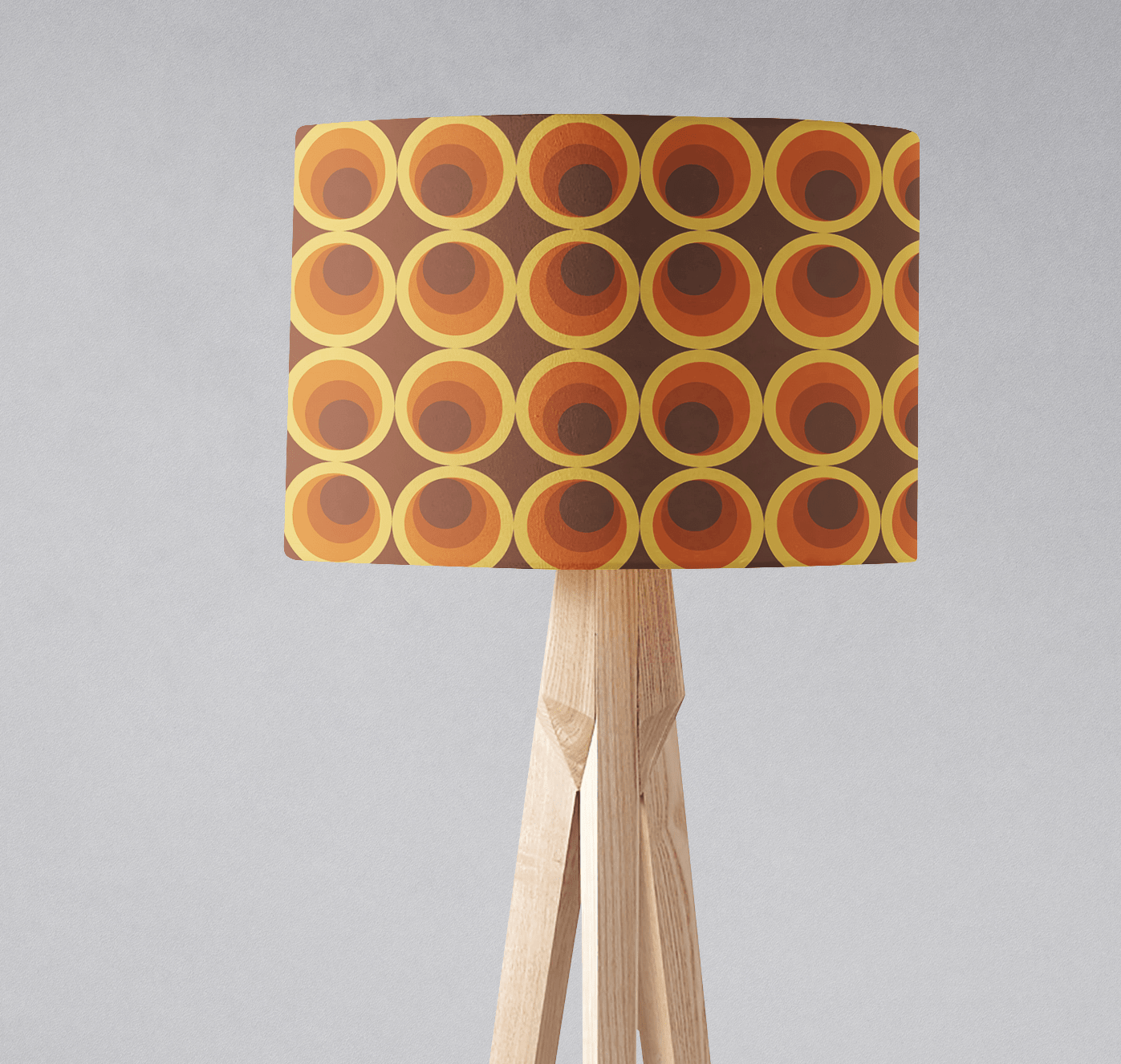 Dark Brown Drum Lampshade, 1970s Retro Design Shade for Table, Floor or Ceiling Pendant Light - Shadow bright