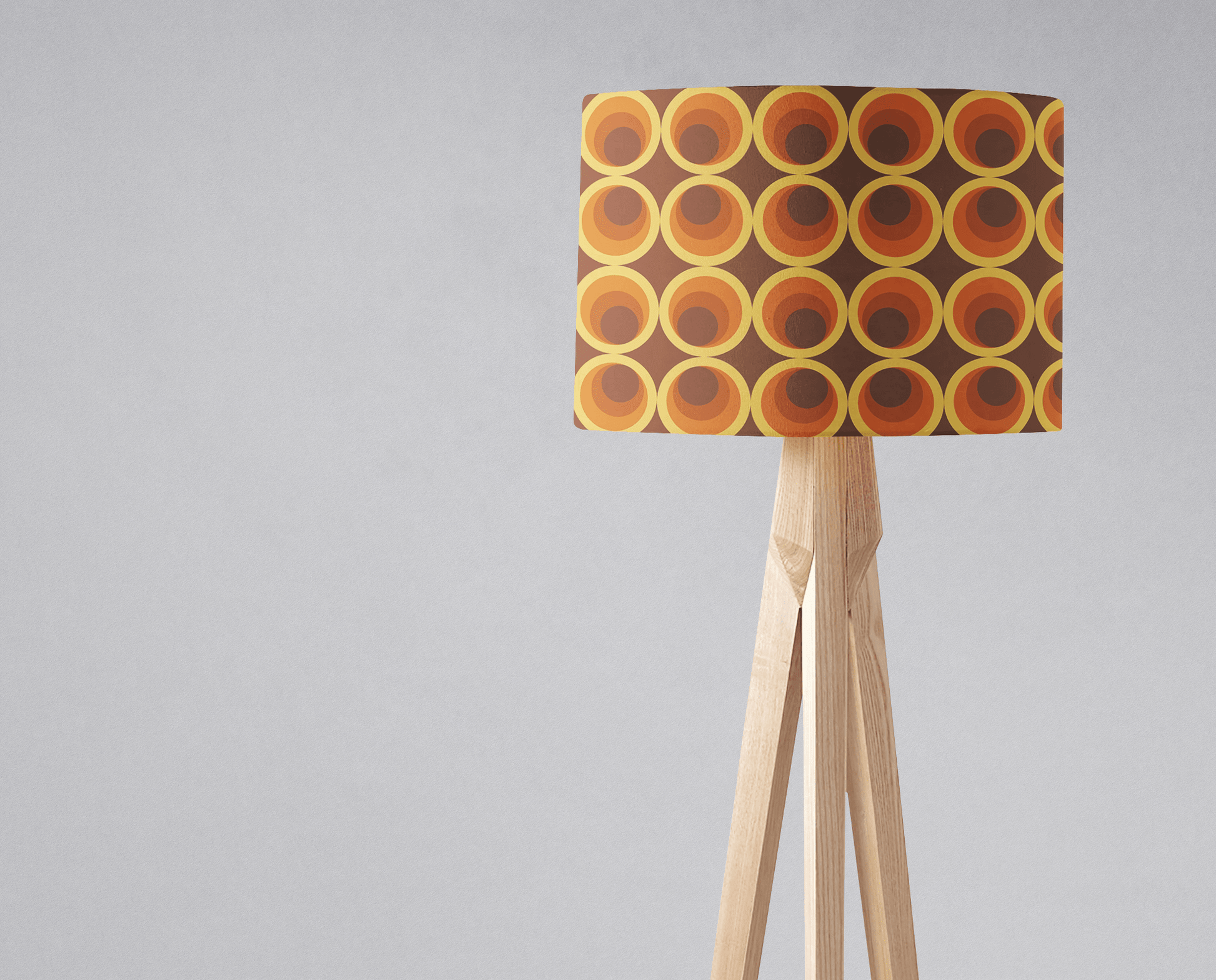 Dark Brown Drum Lampshade, 1970s Retro Design Shade for Table, Floor or Ceiling Pendant Light - Shadow bright