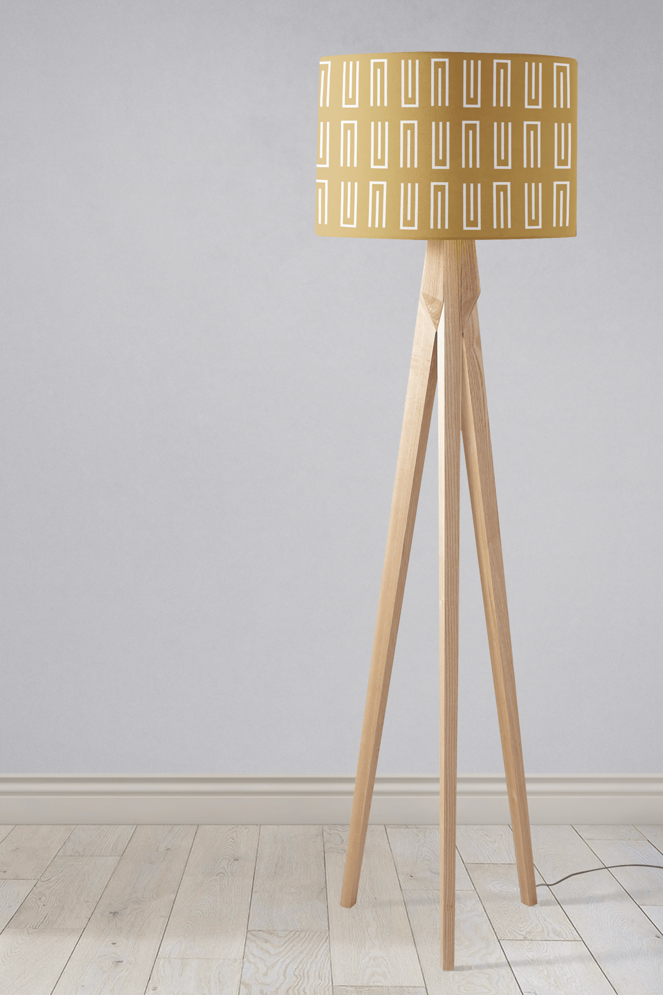 Gold and White Geometric Lampshade - Shadow bright