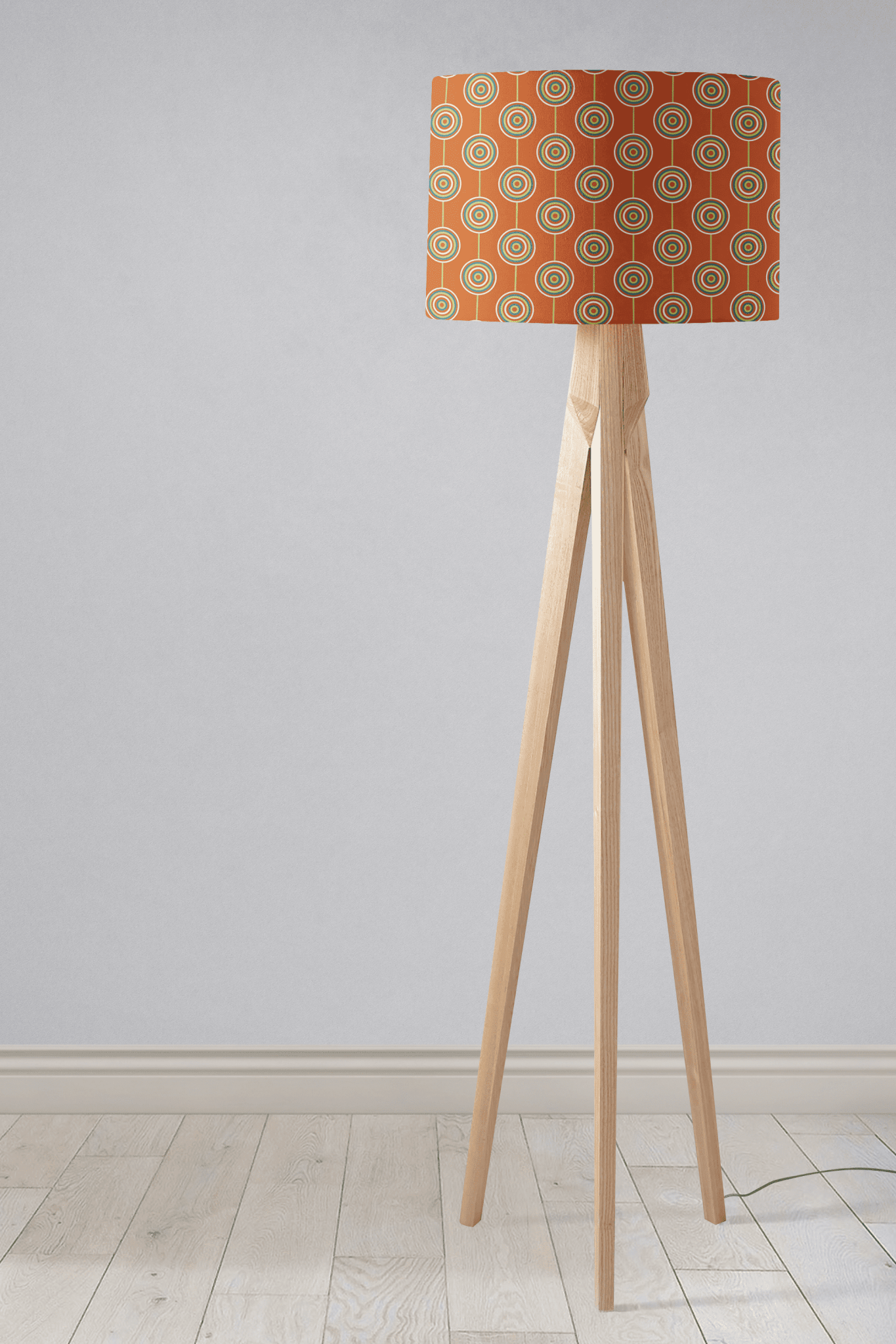 Orange Drum Lampshade, Retro Circles Design Shade for Table, Floor or Ceiling Pendant Light - Shadow bright