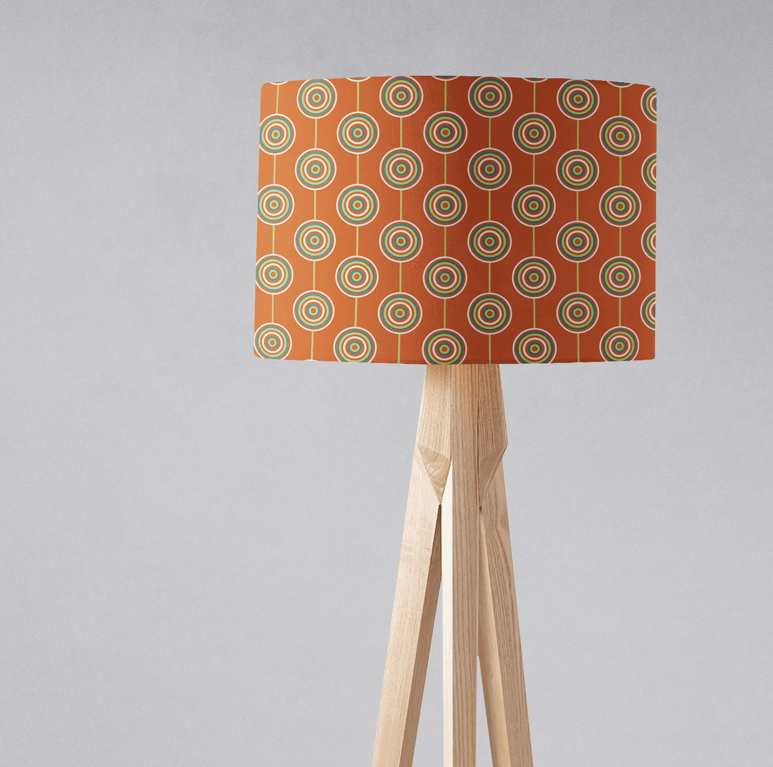 Orange Drum Lampshade, Retro Circles Design Shade for Table, Floor or Ceiling Pendant Light - Shadow bright