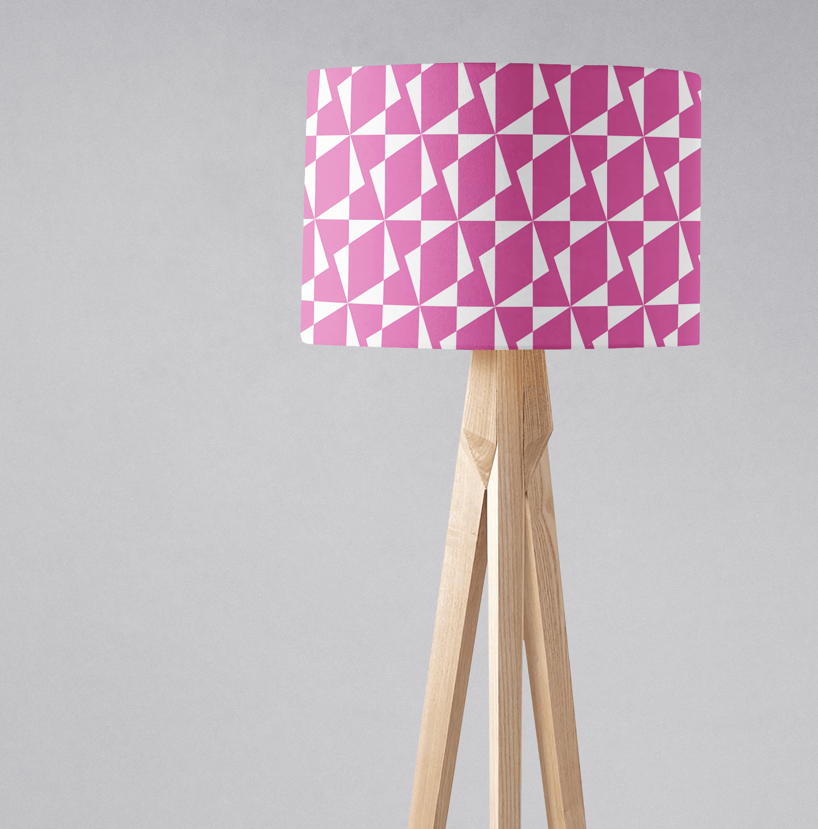 Pink Retro Geometric Lampshade, Ceiling or Table Lamp Shade - Shadow bright