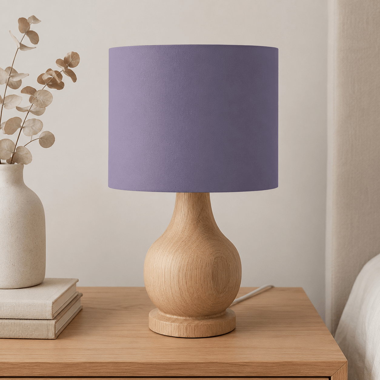 Plain Aubergine Lampshade, Purple Ceiling or Table Lamp Shade - Shadow bright