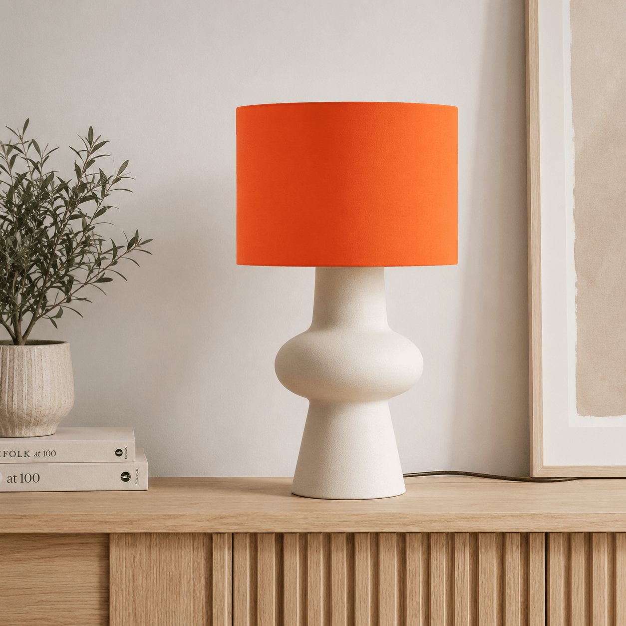 Plain Bright Orange Lampshade, Ceiling or Table Lamp Shade - Shadow bright