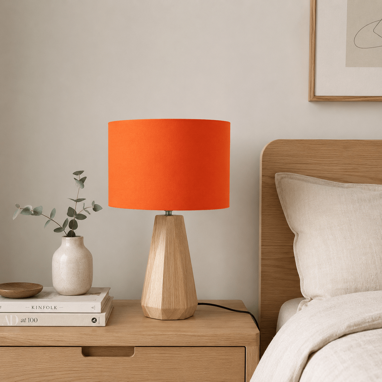 Plain Bright Orange Lampshade, Ceiling or Table Lamp Shade - Shadow bright