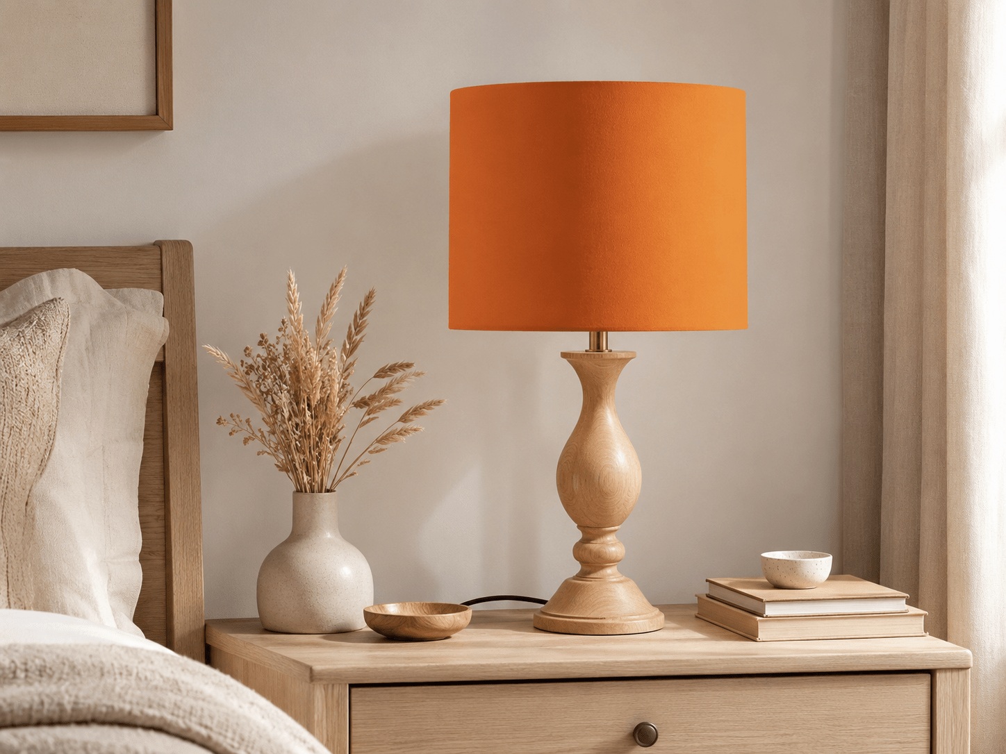 Plain Burnt Orange Lampshade – Handmade UK Ceiling or Table Lamp Shade | Made to Order - Shadow bright