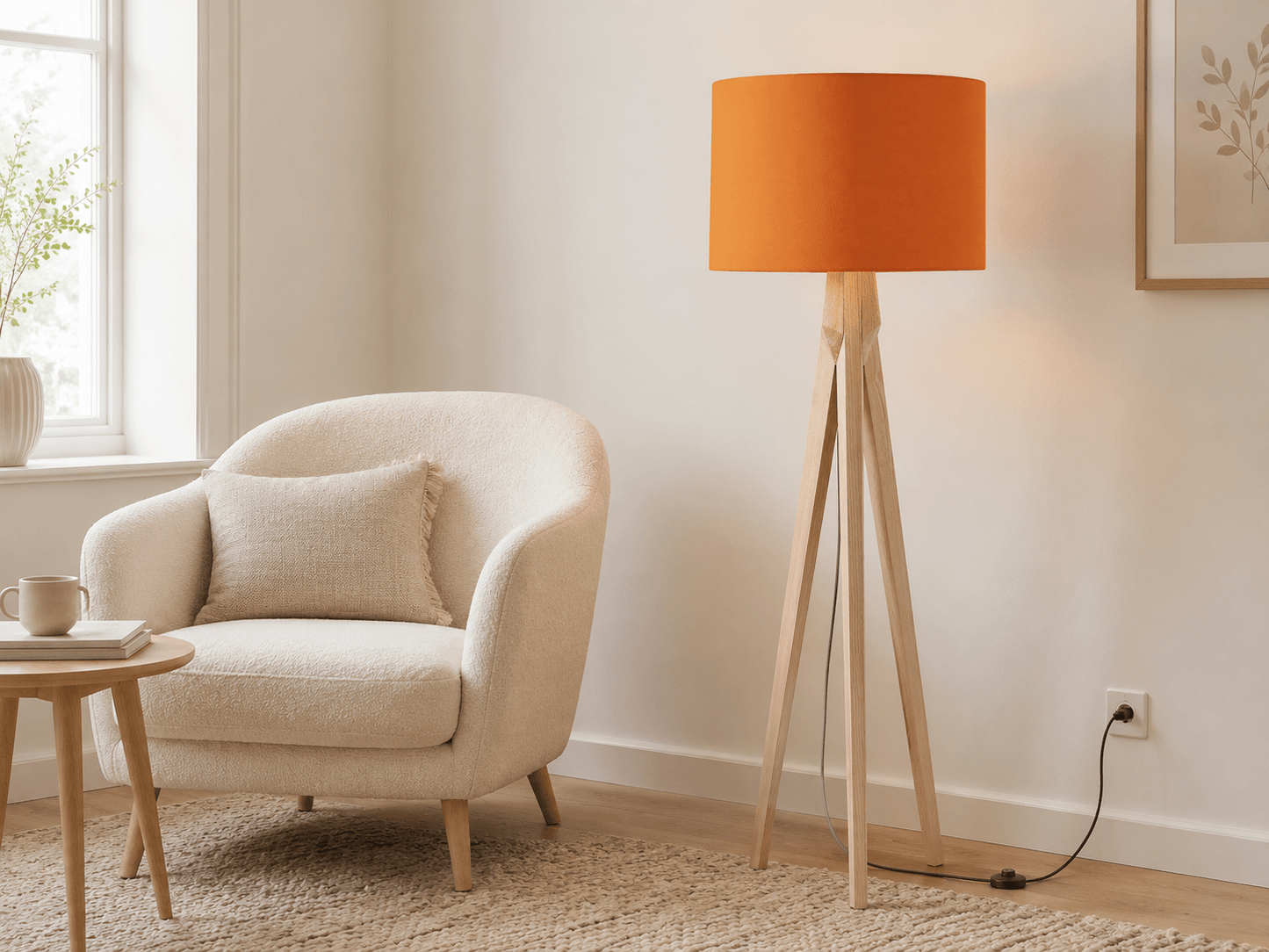 Plain Burnt Orange Lampshade – Handmade UK Ceiling or Table Lamp Shade | Made to Order - Shadow bright