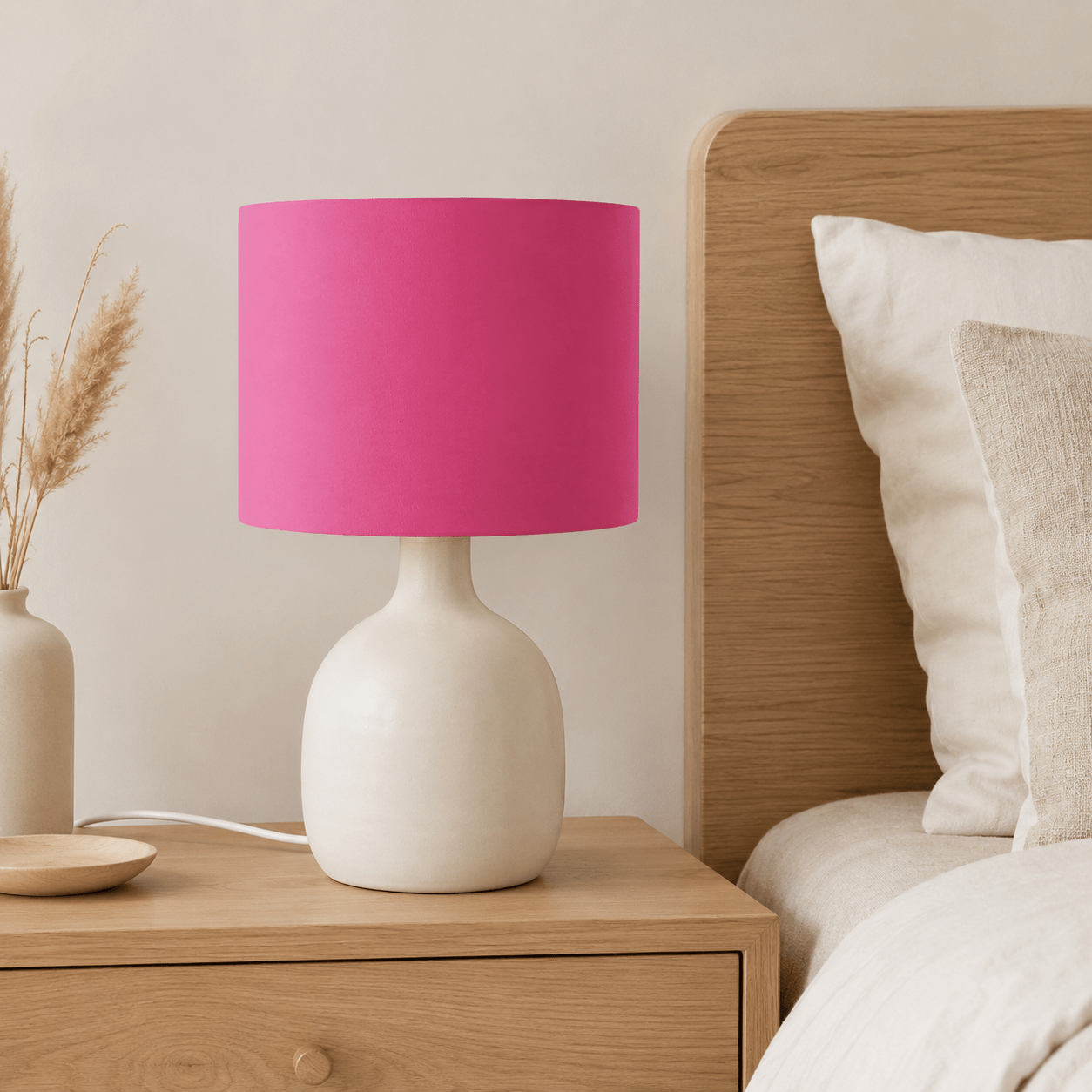 Plain Cerise Pink Lampshade, Ceiling or Table Lamp Shade - Shadow bright