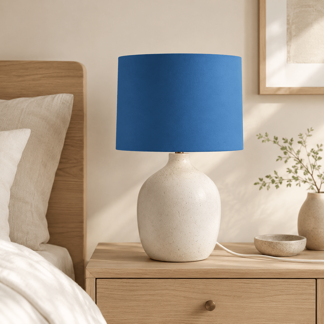 Plain Cobalt Blue Lampshade, Ceiling or Table Lamp Shade - Shadow bright