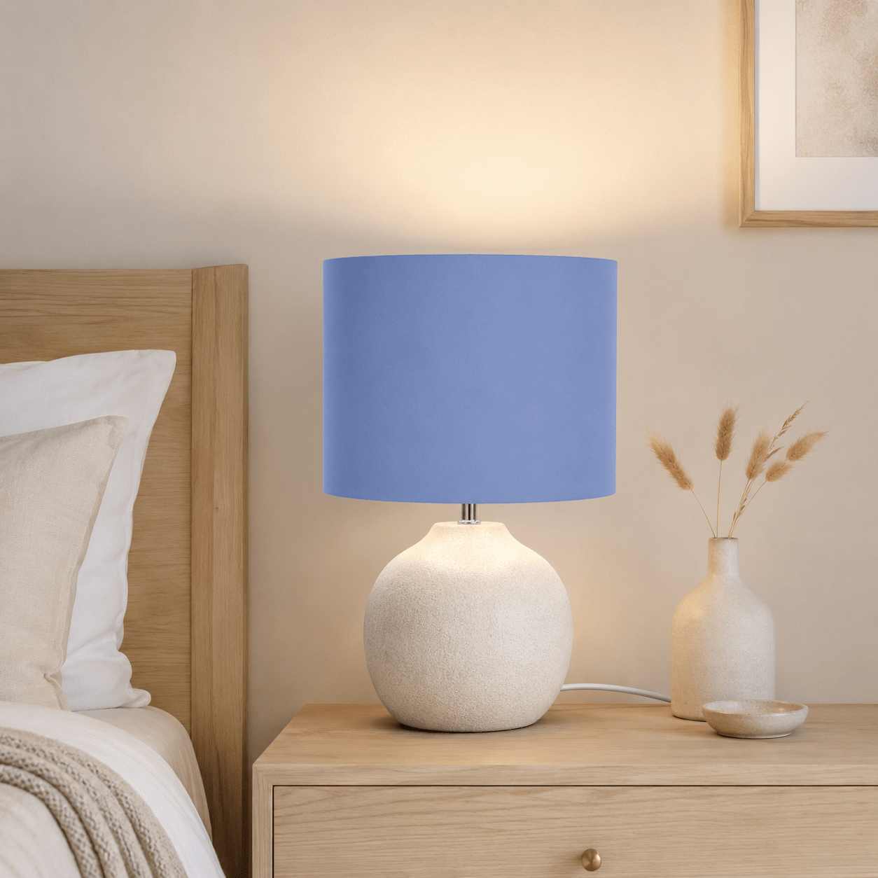 Plain Cornflower Blue Lampshade, Ceiling or Table Lamp Shade - Shadow bright