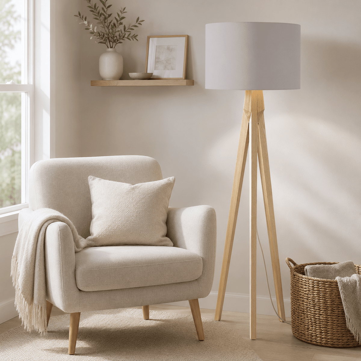 Plain Dove Grey Lampshade, Ceiling or Table Lamp Shade - Shadow bright