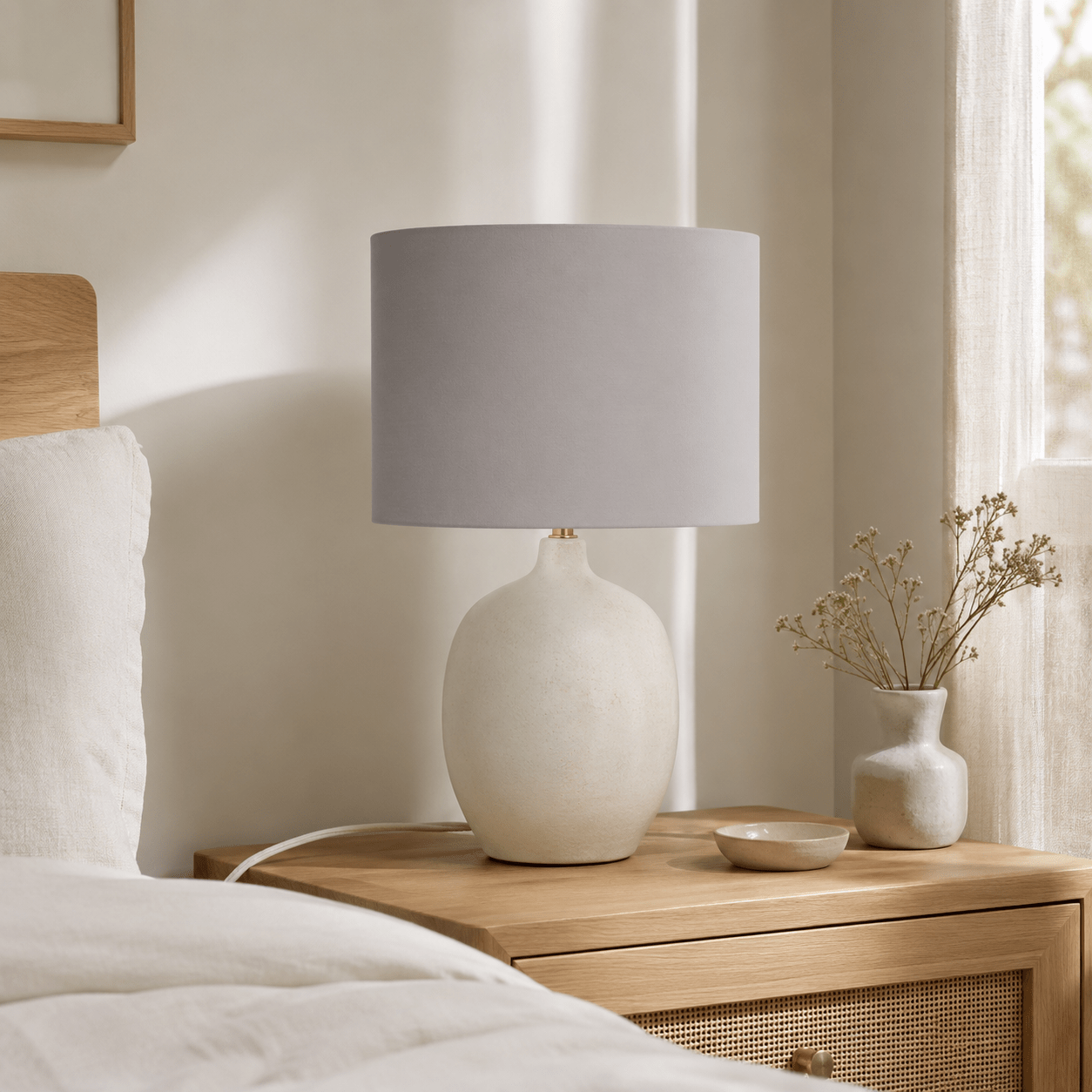 Plain Dove Grey Lampshade, Ceiling or Table Lamp Shade - Shadow bright