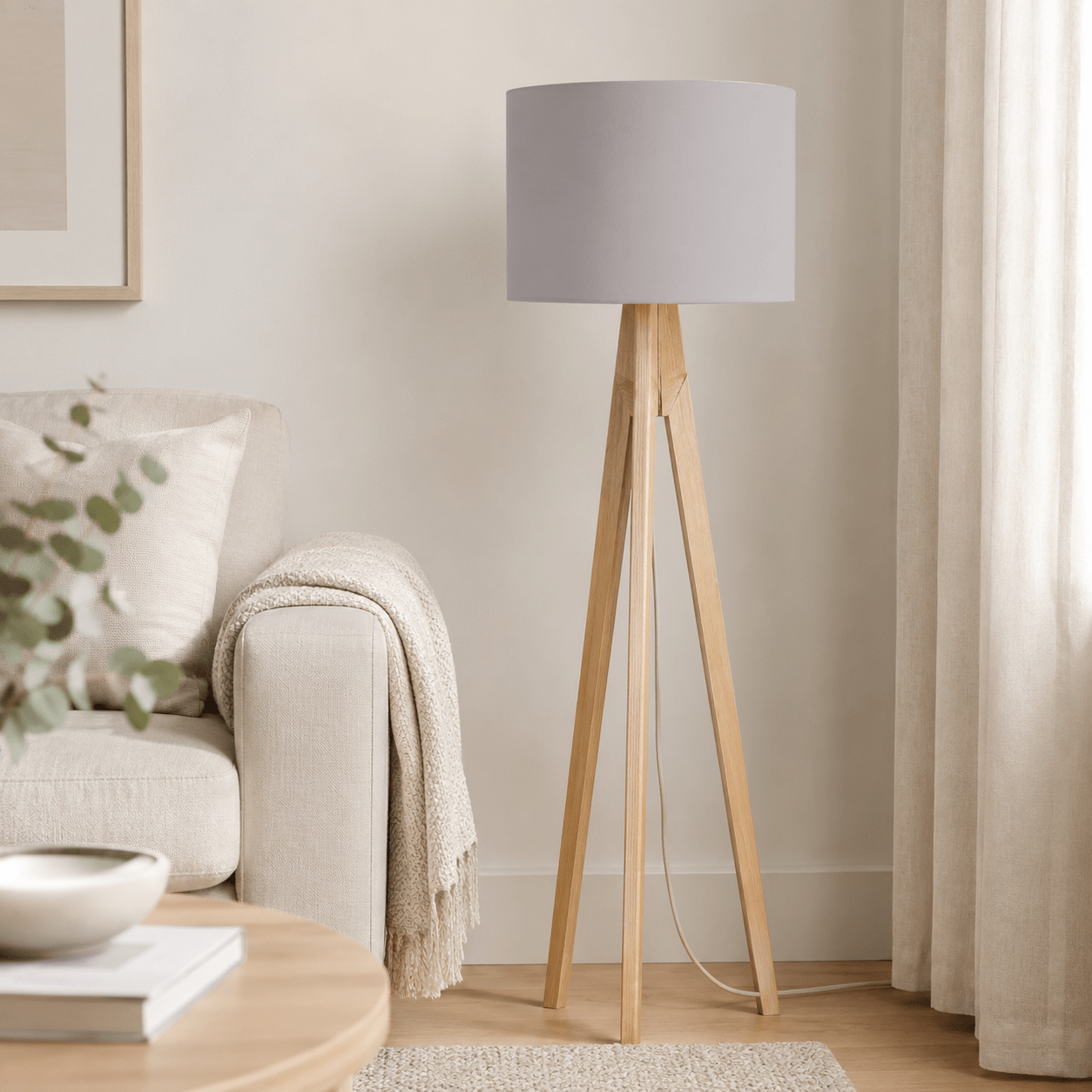 Plain Dove Grey Lampshade, Ceiling or Table Lamp Shade - Shadow bright