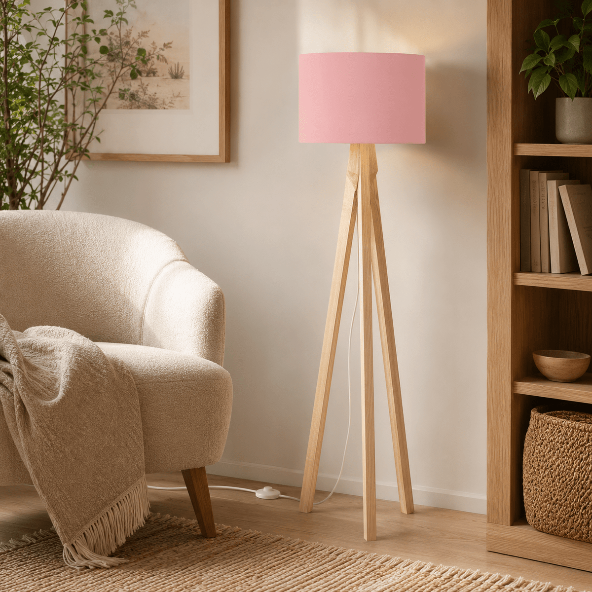 Plain Dusty Rose Lampshade, Pink Ceiling or Table Lamp Shade - Shadow bright