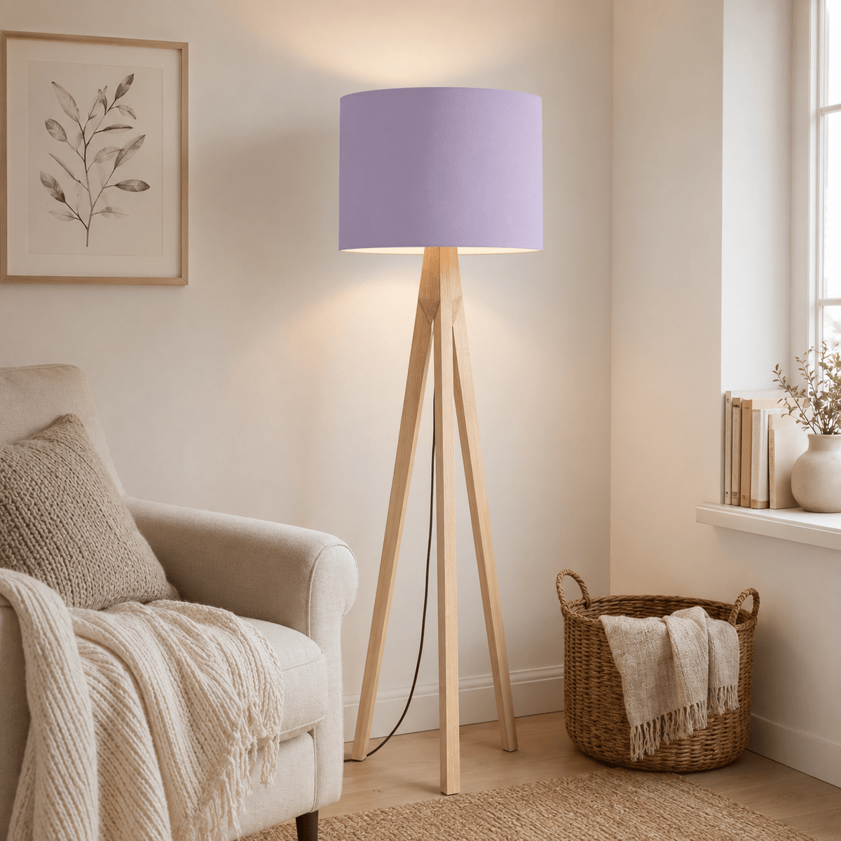 Plain Lavender Lampshade, Lilac Ceiling or Table Lamp Shade - Shadow bright