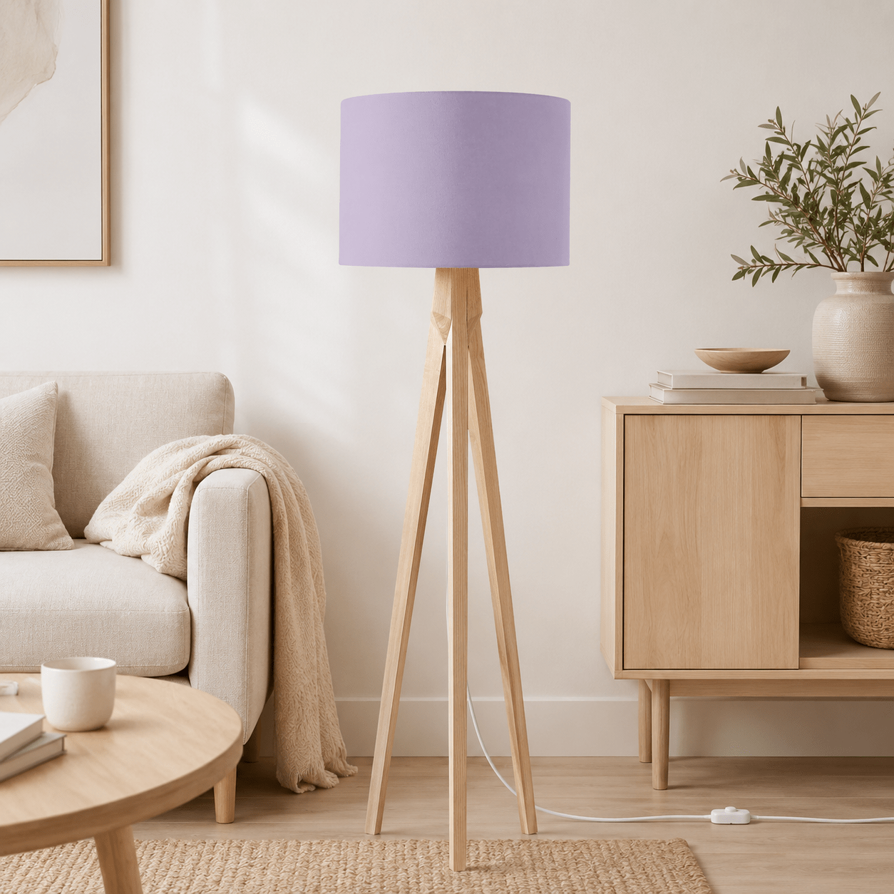 Plain Lavender Lampshade, Lilac Ceiling or Table Lamp Shade - Shadow bright