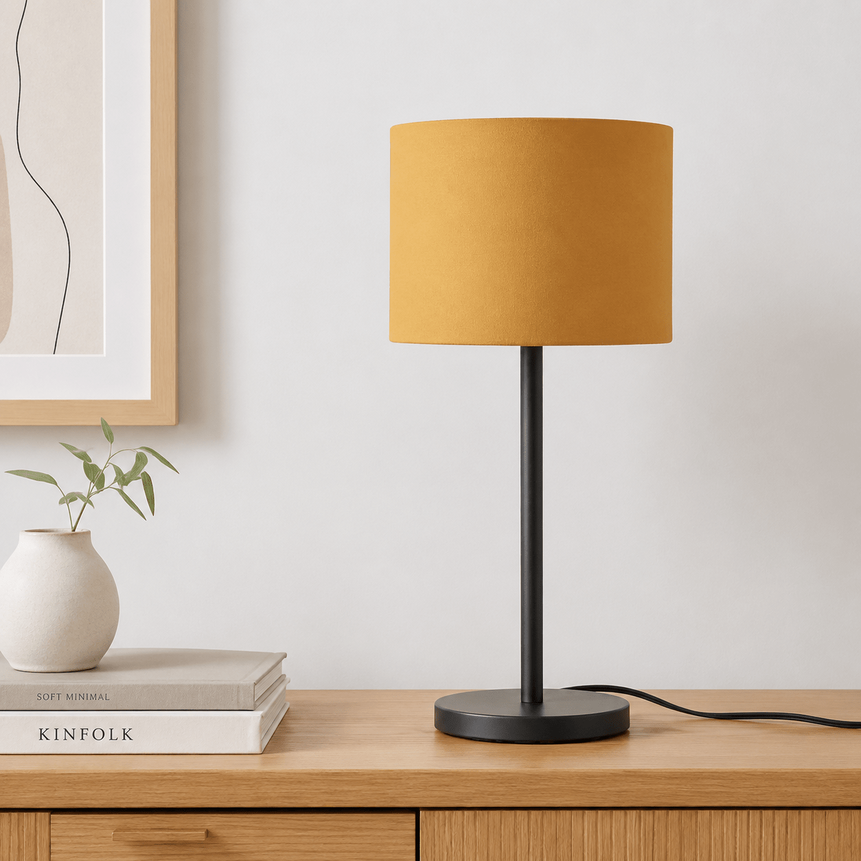 Plain Mustard Lampshade, Yellow Ceiling or Table Lamp Shade - Shadow bright