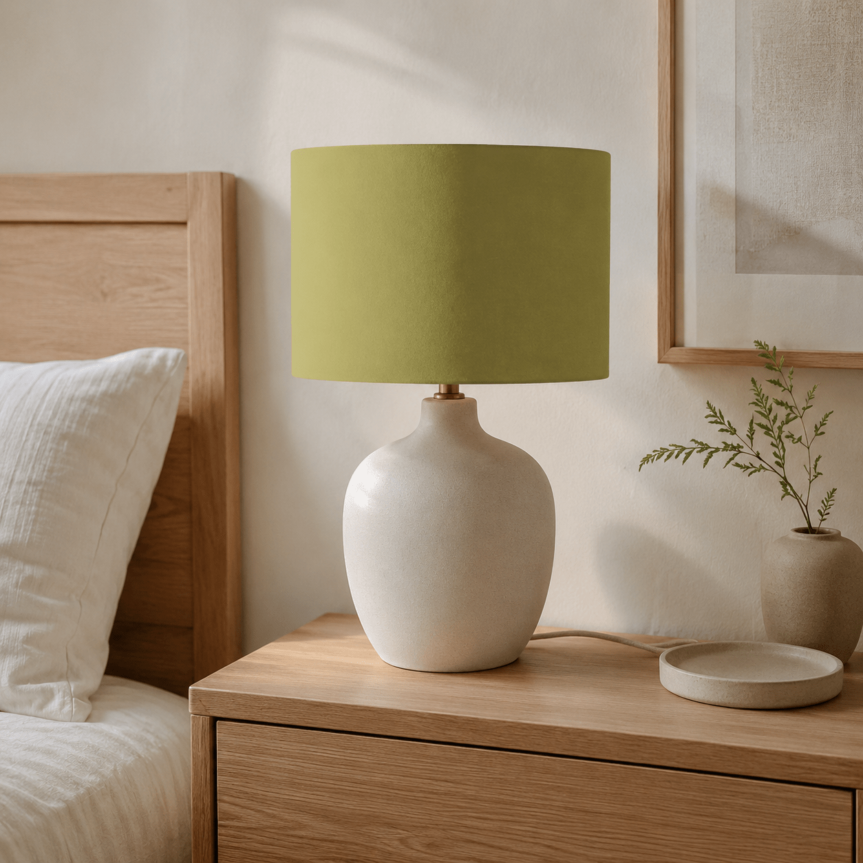 Plain Olive Green Lampshade, Ceiling or Table Lamp Shade - Shadow bright