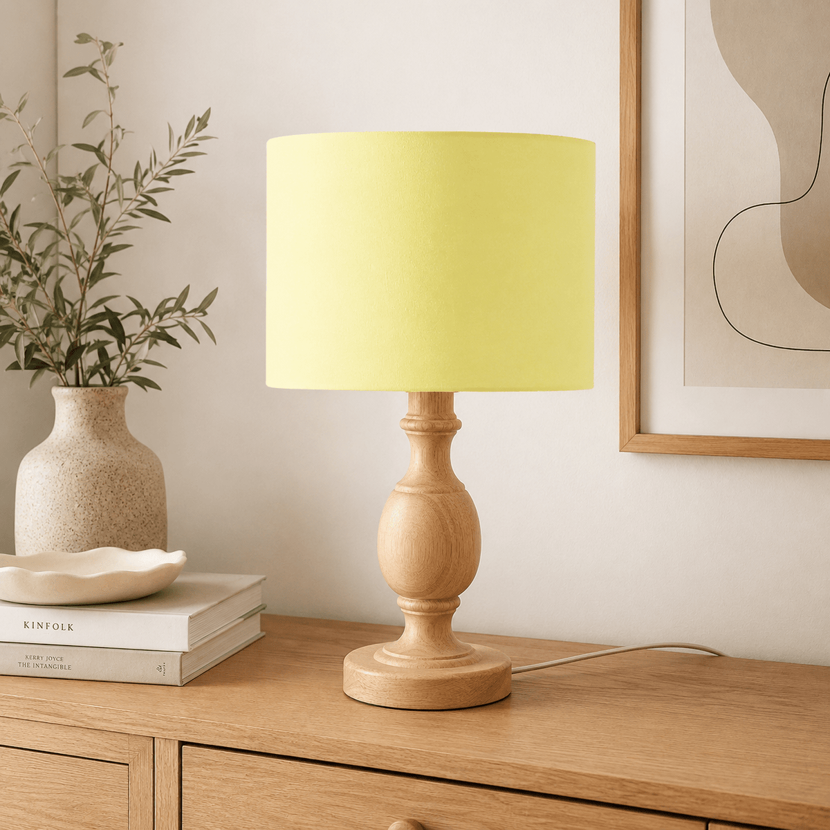 Plain Pale Lemon Lampshade, Ceiling or Table Lamp Shade - Shadow bright